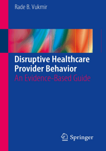 READ Disruptive Healthcare Provider Behavior An Evidence Based Guide