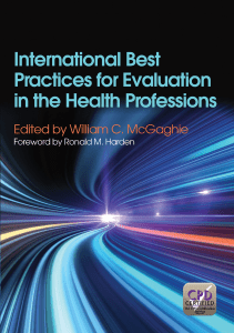 BOOK International Best Practices for Evaluation in the Health Professions