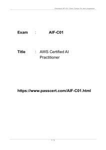 AWS Certified AI Practitioner AIF-C01 Dumps