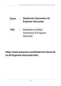 Databricks Generative AI Engineer Associate Exam Dumps