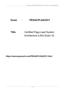 PEGA Lead LSA PEGACPLSA23V1 Dumps