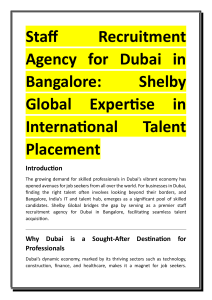 Staff Recruitment Agency for Dubai in Bangalore - Shelby Global Expertise in International Talent Placement