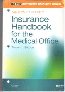 READ Insurance Handbook for the Medical Office  Instructor Resource Manual