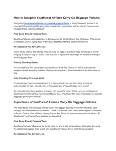 Southwest Airlines Carry-On Baggage Policy Guide