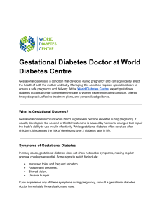 Gestational Diabetes Care at the World Diabetes Centre (1)