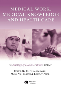 BOOK Medical Work Medical Knowledge and Health Care A Sociology of Health and 