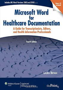 BOOK Microsoft Word for Healthcare Documentation A Guide for Transcriptionists 