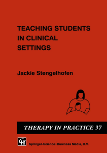 DOWNLOAD Teaching Students in Clinical Settings Therapy in Practice Series Book 37 