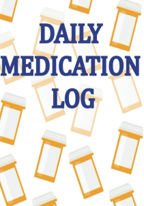 BOOK Daily Medication Log Track Daily Medications Prescriptions and Medicines Never 