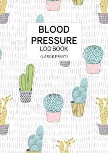 BOOK Blood Pressure Log Book Large Print Personal Daily BP Monitor and Pulse Rate 