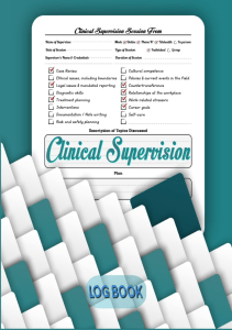 BOOK Clinical Supervision Log Clinical Supervision Session Form clinical Supervision 