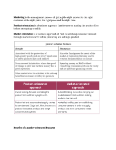 Marketing Orientations: Product vs Market