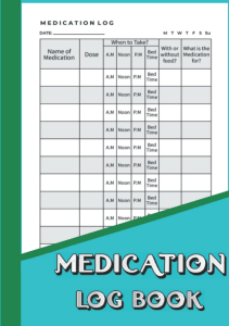 EBOOK Medication Log Book Medicine administration and checklist Record book Daily 