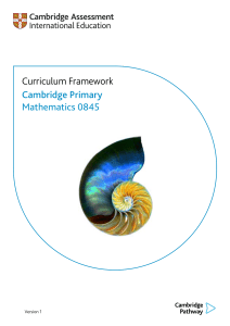 Cambridge Primary Mathematics Curriculum Framework