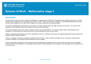 Cambridge Primary Math Stage 5 Scheme of Work