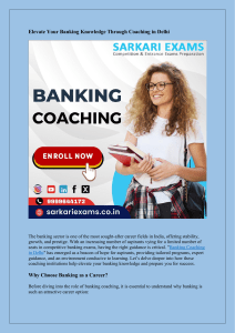 Elevate Your Banking Knowledge Through Coaching in Delhi