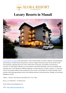 Luxury Resorts in Manali