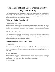 The Magic of Flash Cards Online: Effective Ways to Learning