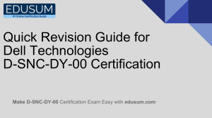 Dell Technologies D-SNC-DY-00 Certification Revision Guide