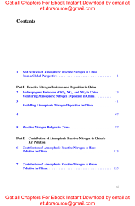 E BOOK Atmospheric Reactive Nitrogen in China Emission, Deposition and Environmental Impacts 1st ed. 2020 Edition by Xuejun Liu , Enzai Du