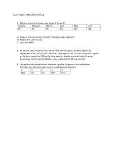 Math Exam Review: Forecasting, Index, Probability