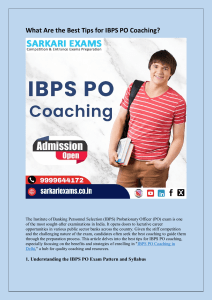 What Are the Best Tips for IBPS PO Coaching (1)