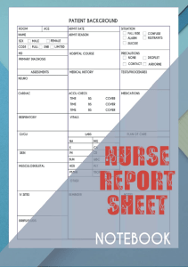 EBOOK Nurse Report Sheet Notebook Nurse Notebook for Work Report Note Taking Journal 