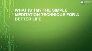 What is TM? Simple Meditation Technique for Better Life