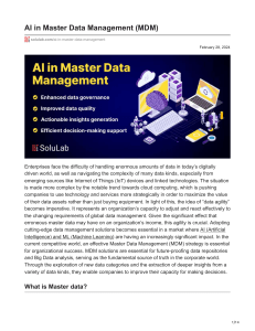 solulab.com-AI in Master Data Management MDM