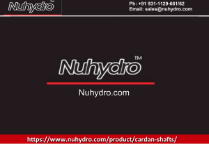 High Performance Cardan Shafts Manufacturers- Nuhydro