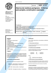 NBR 10157 Nb 1025 - Aterros De Residuos Perigosos - Criterios Para Projeto Construcao E Operacao