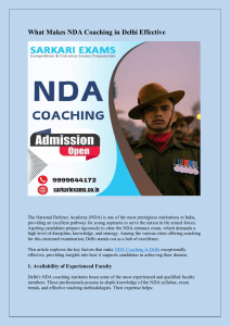 NDA Coaching in Delhi: Key Factors for Success