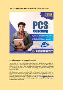 Tips for Choosing the Ideal PCS Coaching Center in Mumbai