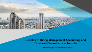 Benefits of Hiring Management Accounting and Business Consultants in Toronto