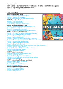 ch1 Test bank For Varcarolis  Foundations of Psychiatric-Mental Health Nursing 9th Edition