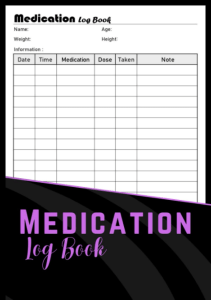 BOOK Medication Log Book Simple Personal Medication Tracker Monitor Daily Medication 