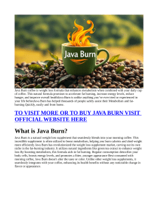 Java Burn Coffee Genuine OR Trick Really Work