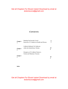 E BOOK Cadherins Types, Structure and Functions by Jonathan Mcwilliam