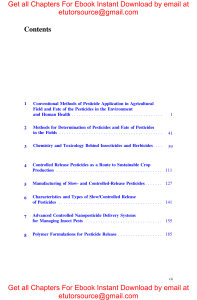 E BOOK Controlled Release of Pesticides for Sustainable Agriculture 1st ed. 2020 Edition by Rakhimol K. R., Sabu Thomas , Tatiana Volova , Jayachandran K.