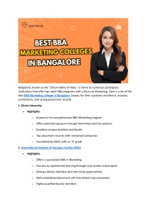 Best BBA Marketing Colleges in Bangalore