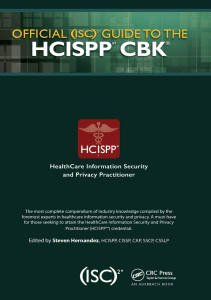 BOOKS Official ISC 2 Guide to the HCISPP CBK  ISC 2 Press 