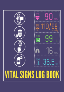 BOOK Vital Signs Log Book Easy to use all in one daily journal to keep track of your 