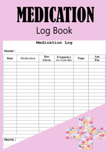 EBOOK Medication Log Book Simple Personal Medication Administration Planner Record 