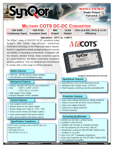 MCOTS-C-270-48-FT DC-DC Converter Datasheet