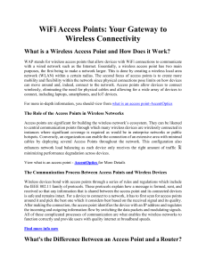 WiFi Access Points: Your Gateway to Wireless Connectivity