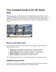 UK Visitor Visa Guide: Requirements & Application Process