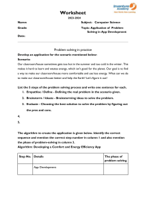 App Development Problem Solving Worksheet