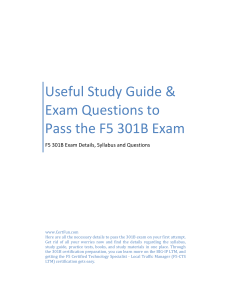 Useful Study Guide & Exam Questions to Pass the F5 301B Exam