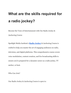 Radio Jockey & Anchoring Course Skills