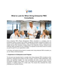 What to Look for When Hiring Enterprise PMO Consultants 